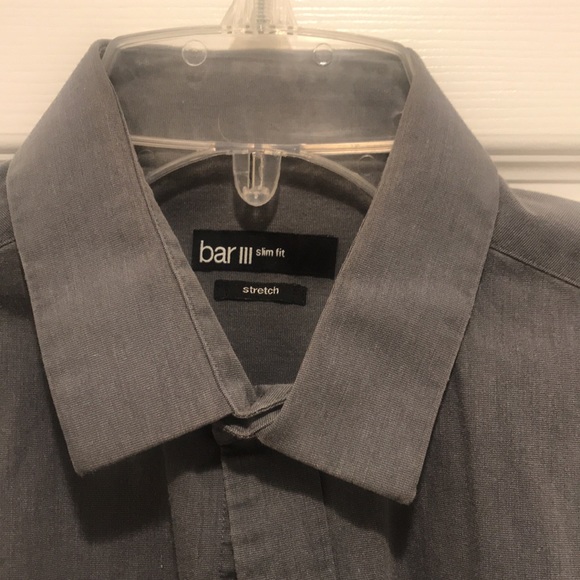 Men’s Slim Fit Stretch Long Sleeve Shirt Bar Sz M 15 34.35 - Picture 4 of 7